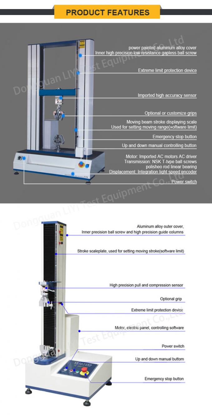 Máquina de prueba extensible universal de LIYI con el extensómetro